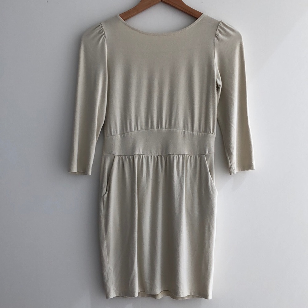 fighting eel low back cream dress